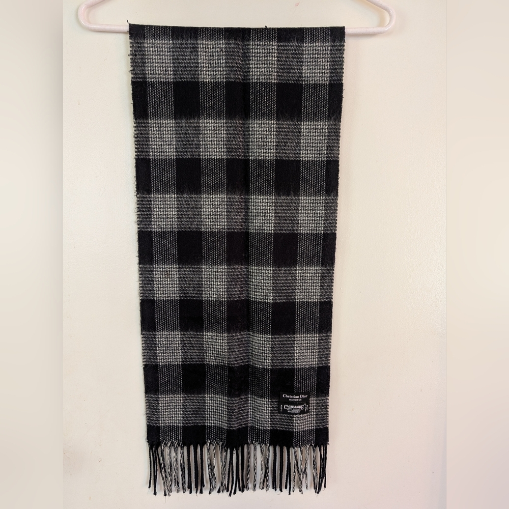 AUTHENTIC Christian Dior Monsieur Soft Cashmaire Plaid Scarf